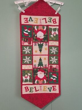 Essential Home Holiday 'Believe' Table Runner Christmas Santa